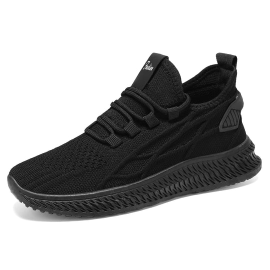 Herren nan gestrickter Slip-On Sneaker mit elastischer Schnürung, sockenähnlichem Schaft und profilierter rutschfester Laufsohle EB