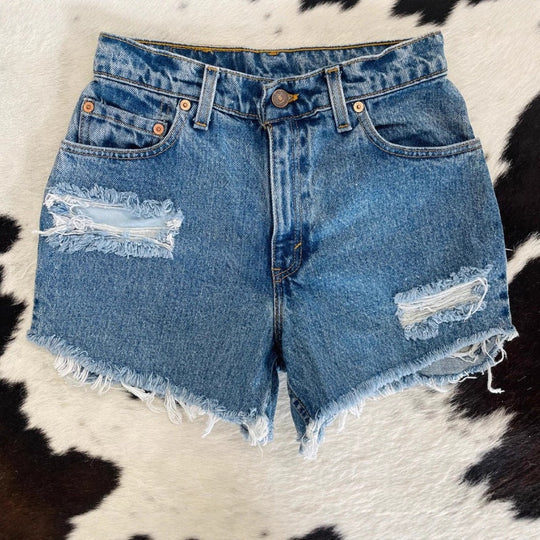 Damen Destroyed Denim Shorts EB
