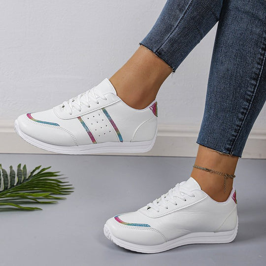 Damen Komfortable Freizeit-Sneaker mit schimmernden Akzenten EB