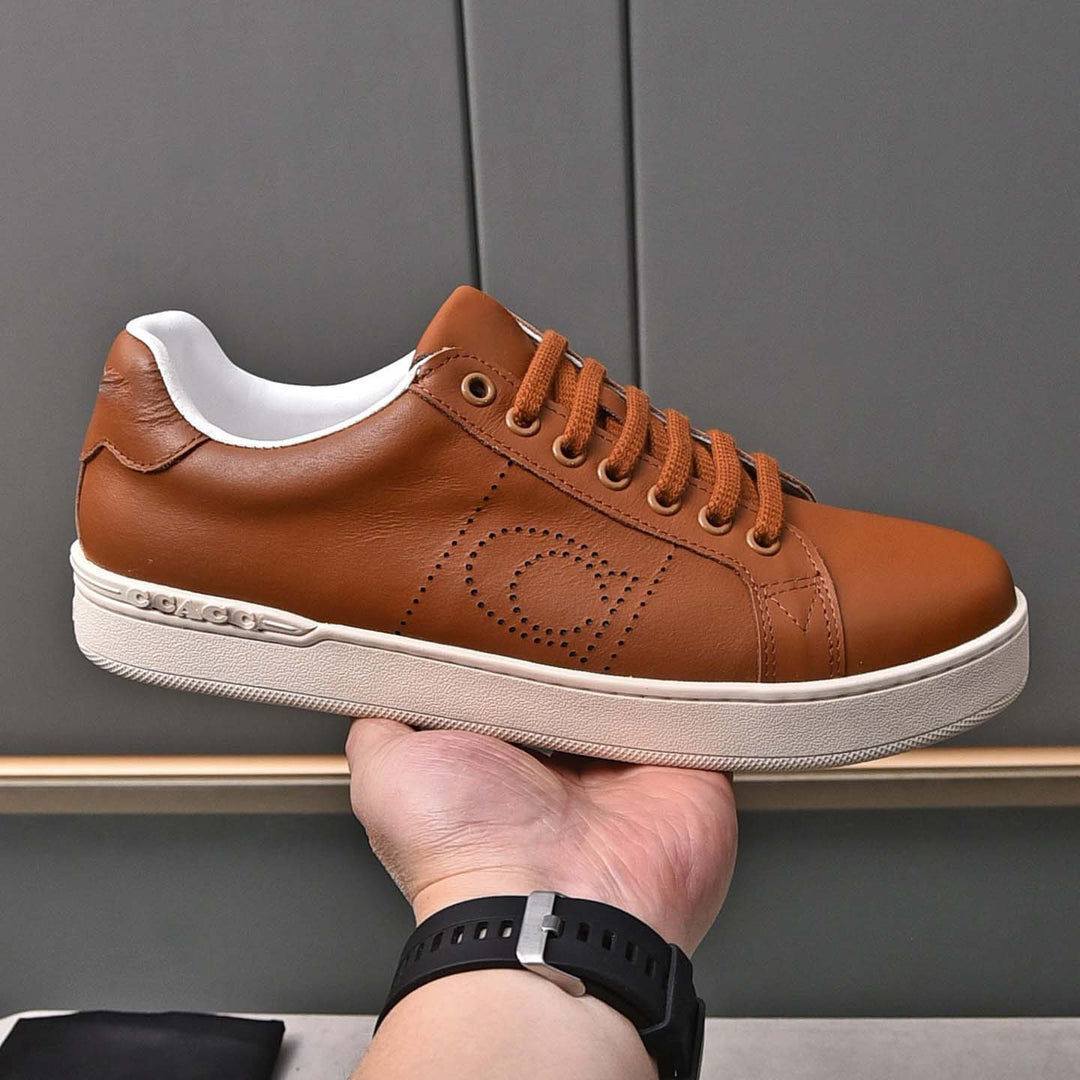Damen Leder Sneakers mit atmungsaktivem Innenfutter und rutschfester Sohle EB