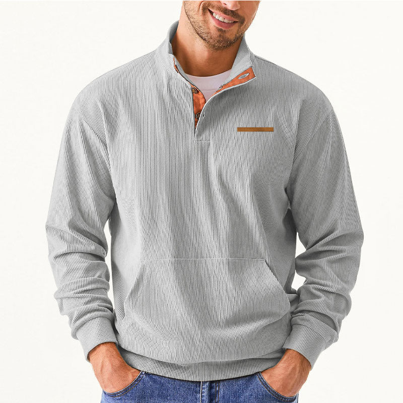 Herren Hochwertiger Pullover mit halbem Reißverschluss und komfortabler Passform EB