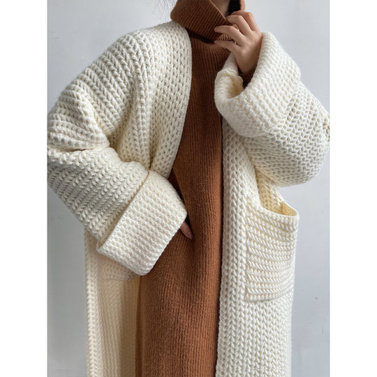 Damen Strickjacke mit offenem Schnitt und Taschen EB