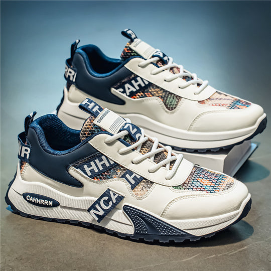 Unisex Plateau-Chunky-Sneaker mit Reptilprägung, gepolstertem Schaft und stoßdämpfender EVA-Zwischensohle EB