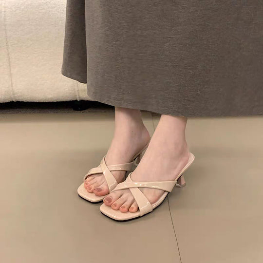 Damen elegante Cross-Sandalen mit komfortablem Absatz EB