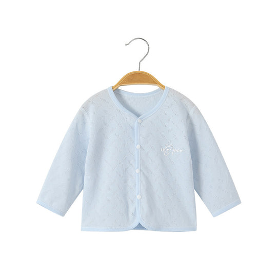 Unisex nan soft organische Baumwolle Snap-Front strukturierte Babystrickjacke mit gesticktem Teddy EB