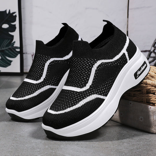 Damen nan ultraleichter Strick-Slip-On mit ergonomischer Keilsohle und herausnehmbarem Komforteinlagenfach EB