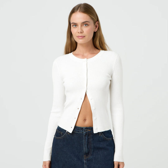 Damen figurbetonte Strickjacke mit Knopfleiste und langen Ärmeln EB