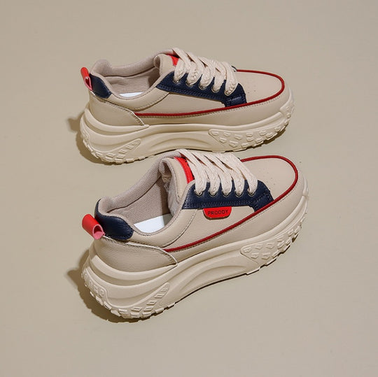 Damen modische Chunky Sneakers mit dämpfender Laufsohle EB