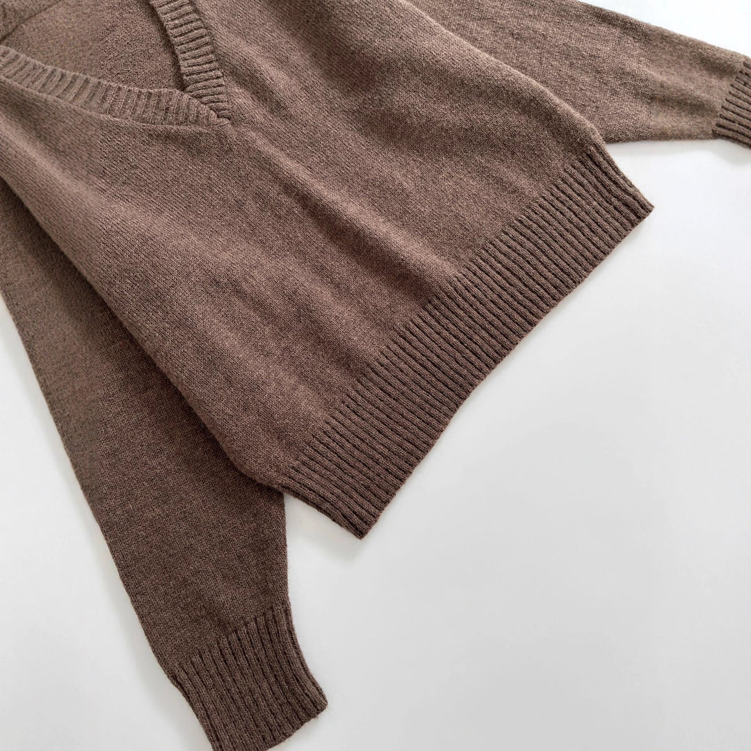 Damen lässiger V-Ausschnitt Pullover EB