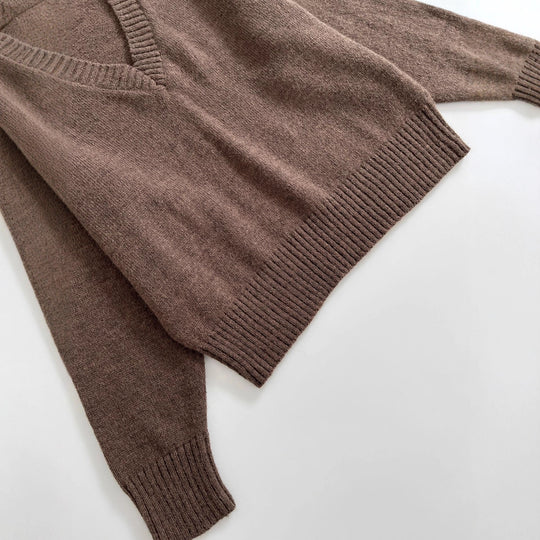 Damen lässiger V-Ausschnitt Pullover EB