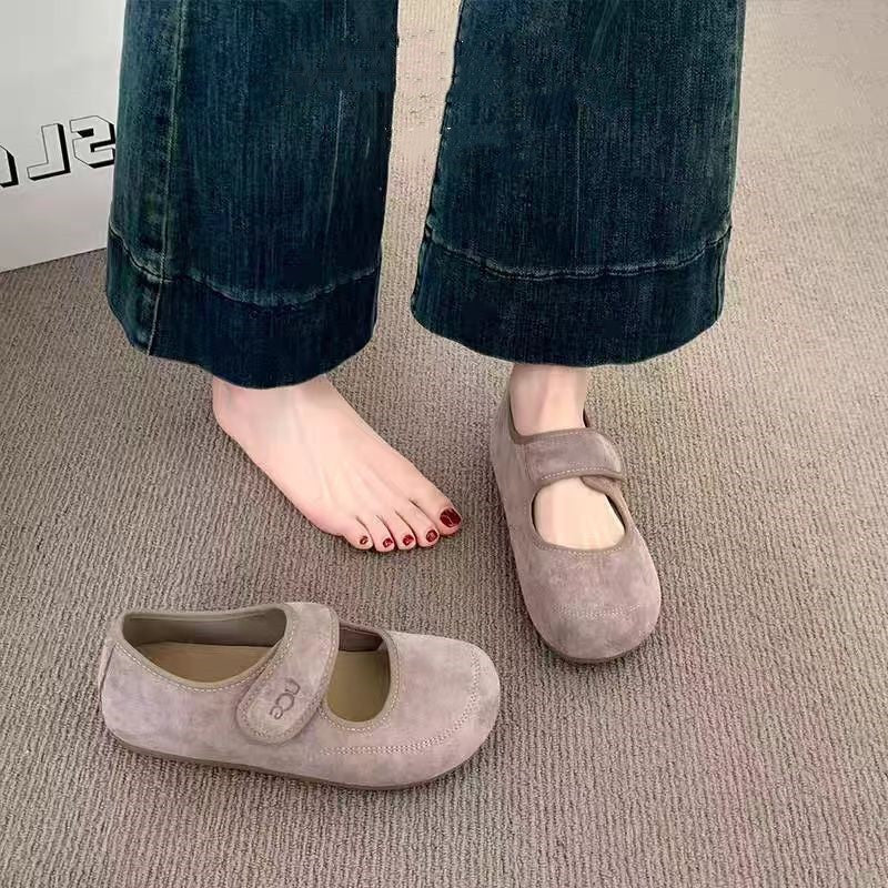 Damen Bequeme Mokassins mit verstellbarem Riemen und weichem Innenfutter EB