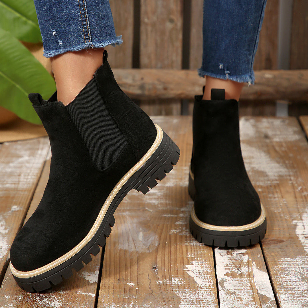 Damen nan Chelsea-Boots mit profilierter Traktorsohle und elastischen Seiteneinsätzen EB