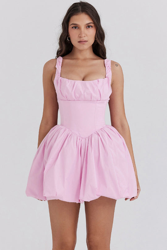 Damen Ballonkleid mit Spitzenakzenten EB
