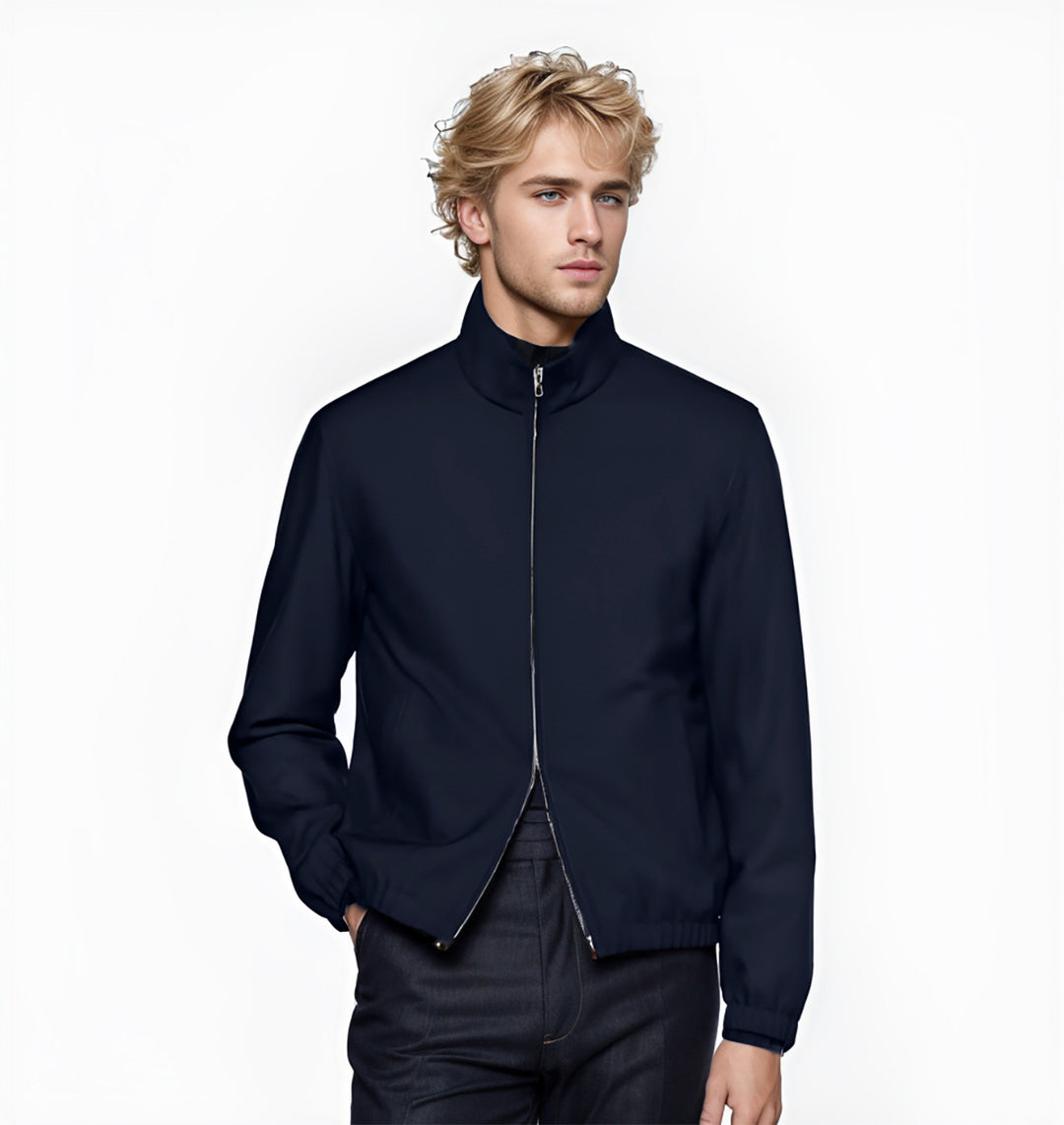Herren leichte Bomberjacke mit hohem Kragen EB
