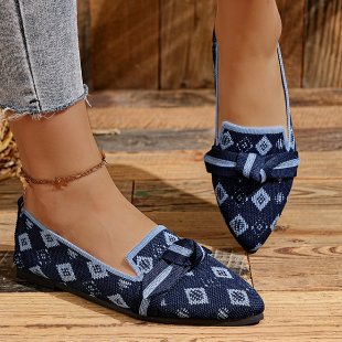 Damen Modische Ballerinas mit dekorativem Schleifen-Detail EB