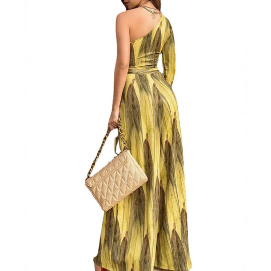 Damen Eleganter Jumpsuit mit asymmetrischem Schnitt und floralem Druck EB