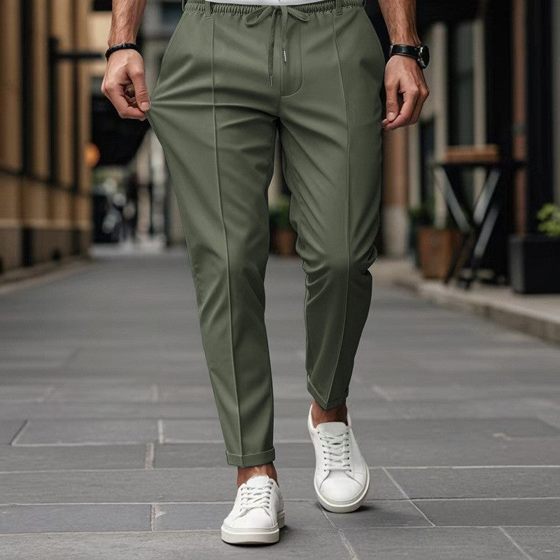 Herren nan moderne tapered Jogginghose mit Bügelfalte und Kordelzug EB