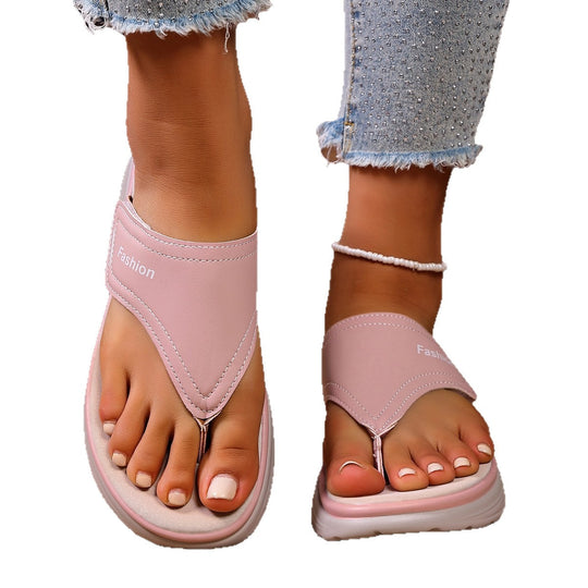 Damen Zehensteg-Sandalen mit gepolstertem Keilfußbett und profilierter Komfortsohle EB