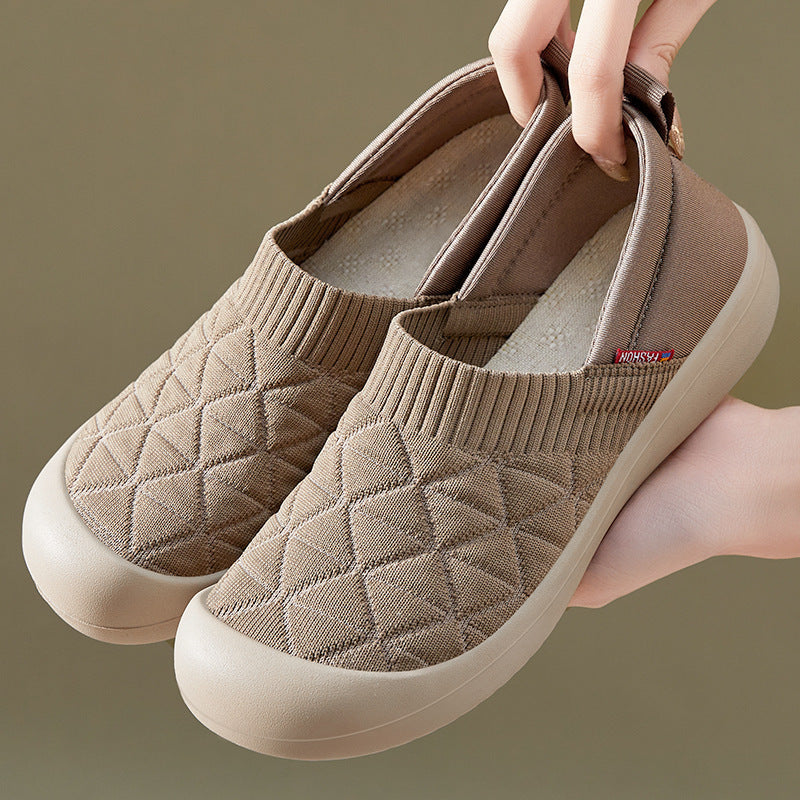 Damen Bequeme Slip-On Freizeitschuhe mit strukturiertem Obermaterial EB