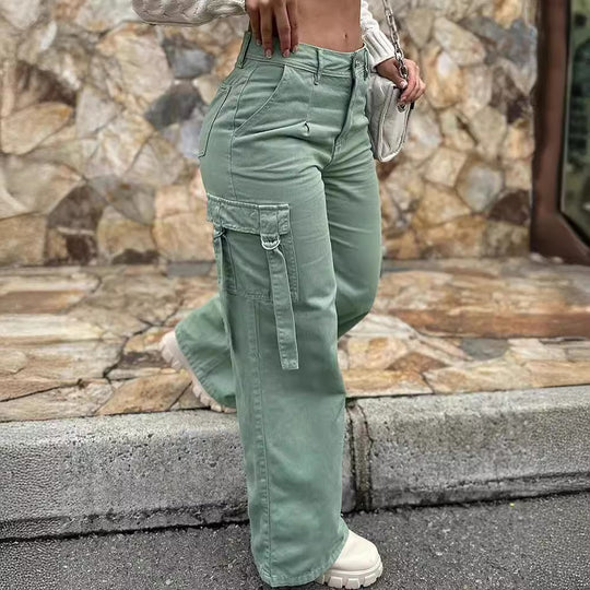 Damen Cargo-Hose mit weitem Schnitt und praktischen Taschen EB