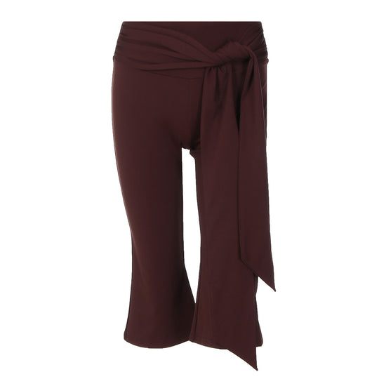 Damen Sportliche Capri-Hose mit elegantem Wickelband EB
