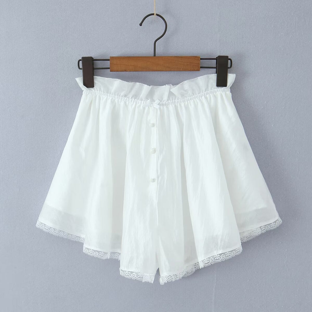 Damen luftige Shorts mit feinen Spitzenakzenten EB