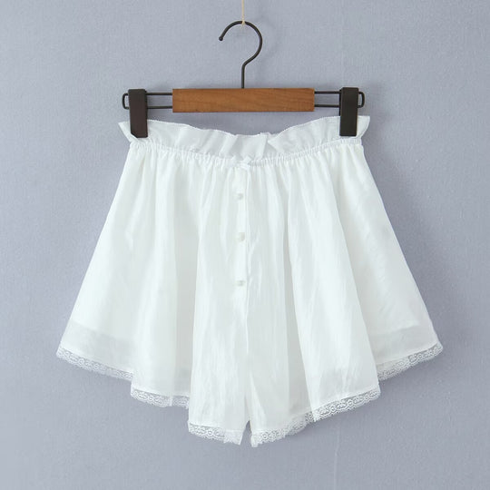 Damen luftige Shorts mit feinen Spitzenakzenten EB