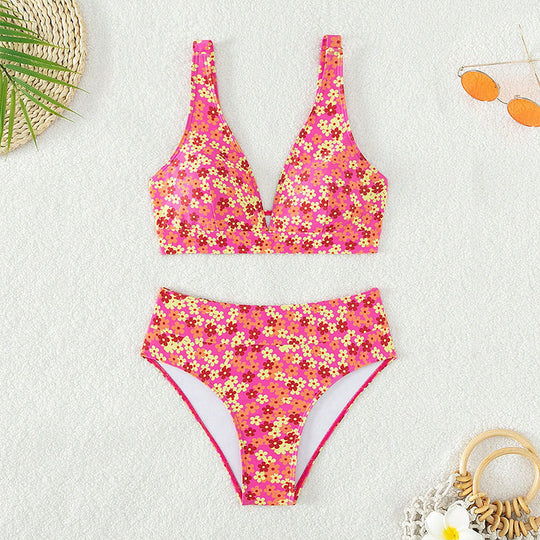Damen Modischer Bikini mit hochgeschnittenem Slip EB