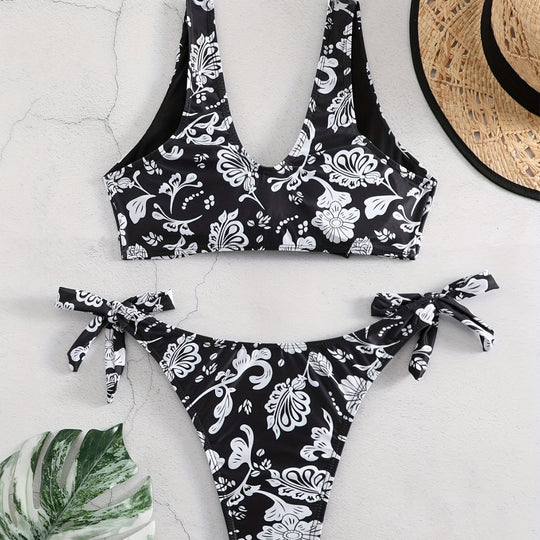 Damen Triangel-Bikini mit verspieltem Knoten-Detail EB