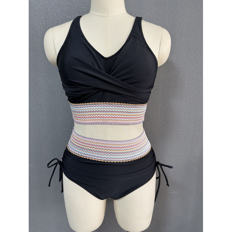 Damen Bikini-Set mit modischem Wickeldesign und verstellbaren Trägern EB