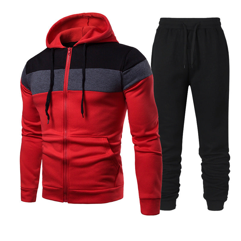Herren sportliches Freizeit-Set mit modischem Farbblockdesign EB