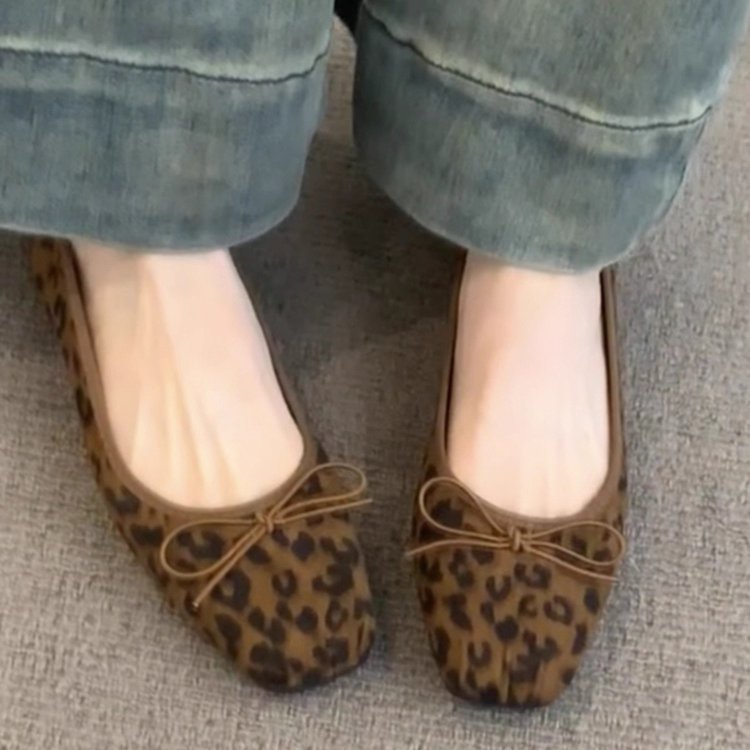 Damen Komfortable Ballerinas mit trendigem Leopardenmuster EB