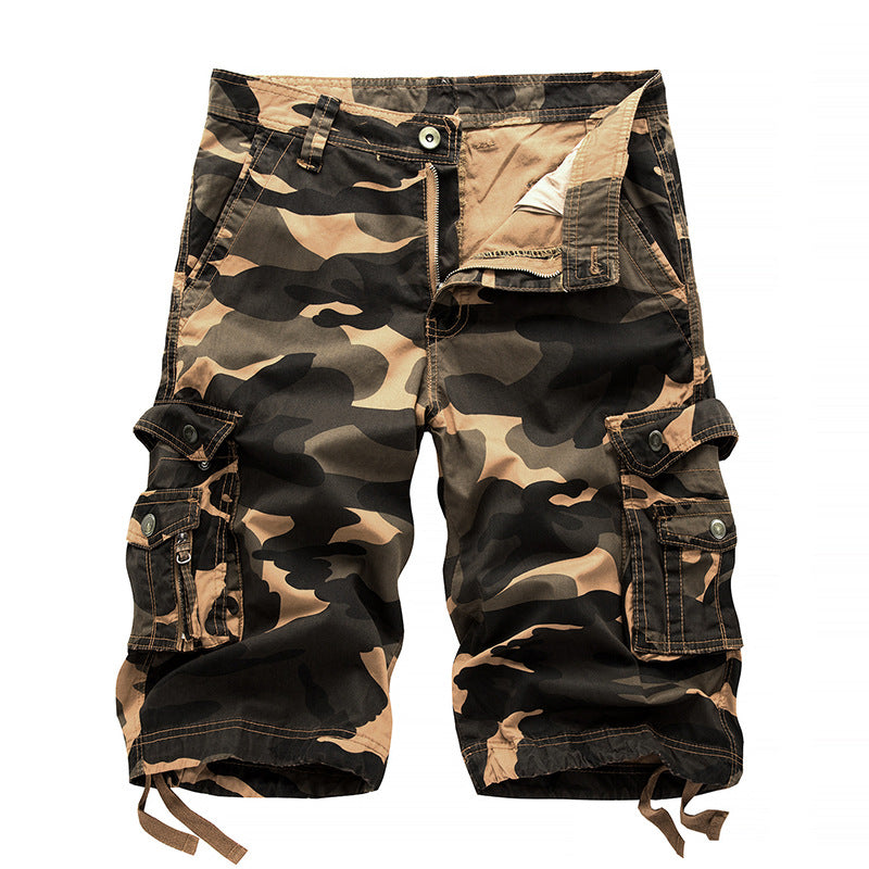 Herren taktische Cargoshorts mit multifunktionalen Taschen und verstellbarem Kordelzug EB