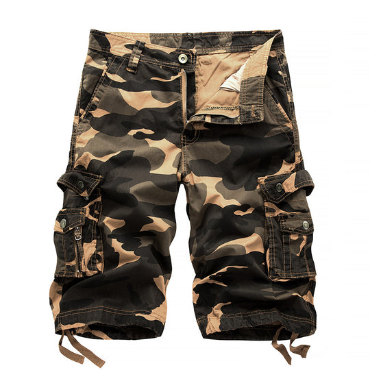 Herren taktische Cargoshorts mit multifunktionalen Taschen und verstellbarem Kordelzug EB
