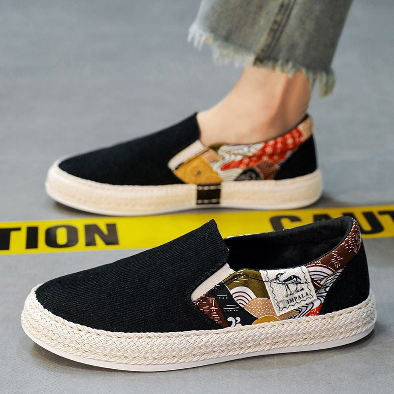 Damen Komfortable Slip-On Espadrilles mit modischem Mustermix EB