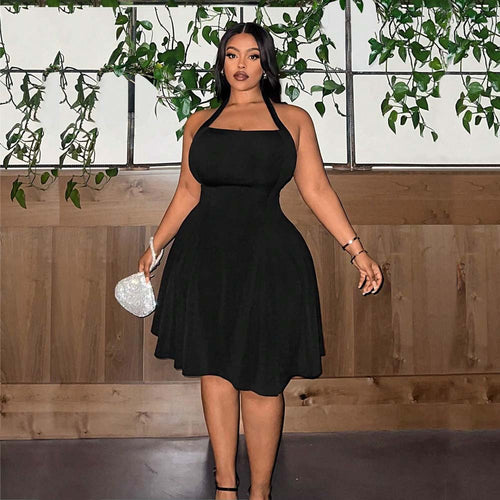 Damen A-Linien Freizeitkleid mit schulterfreiem Design und schwingendem Rock EB