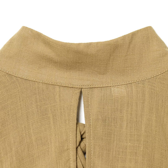 Damen Blusenshirt mit elegantem Stehkragen und plissierten Details EB