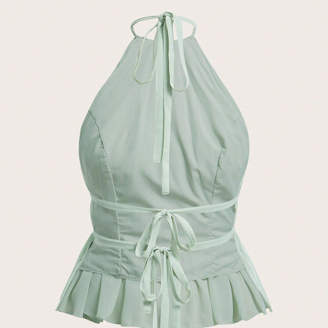 Damen Charmantes Schleifen-Top mit Rüschendetails EB