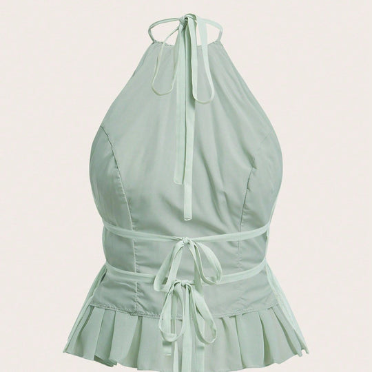 Damen Charmantes Schleifen-Top mit Rüschendetails EB