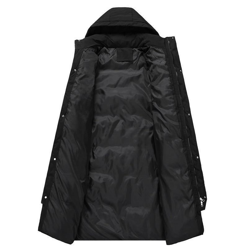 Damen lange Daunenjacke mit hohem Kragen und winddichten Eigenschaften EB