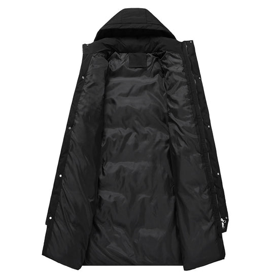 Damen lange Daunenjacke mit hohem Kragen und winddichten Eigenschaften EB