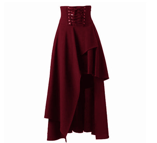 Damen Eleganter asymmetrischer Rock mit Schnürung EB