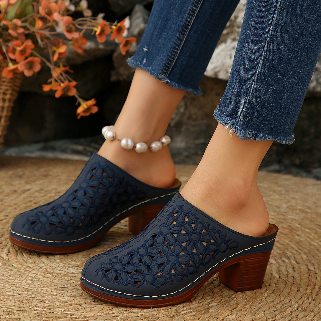 Damen Blumenschnitt Clogs EB