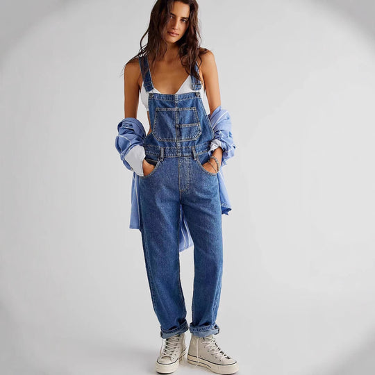 Damen Lässige Latzhose aus hochwertigem Baumwollgemisch EB