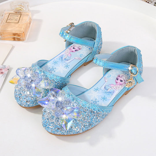 Mädchen Glitzernde Ballerinas mit Blumenapplikationen EB