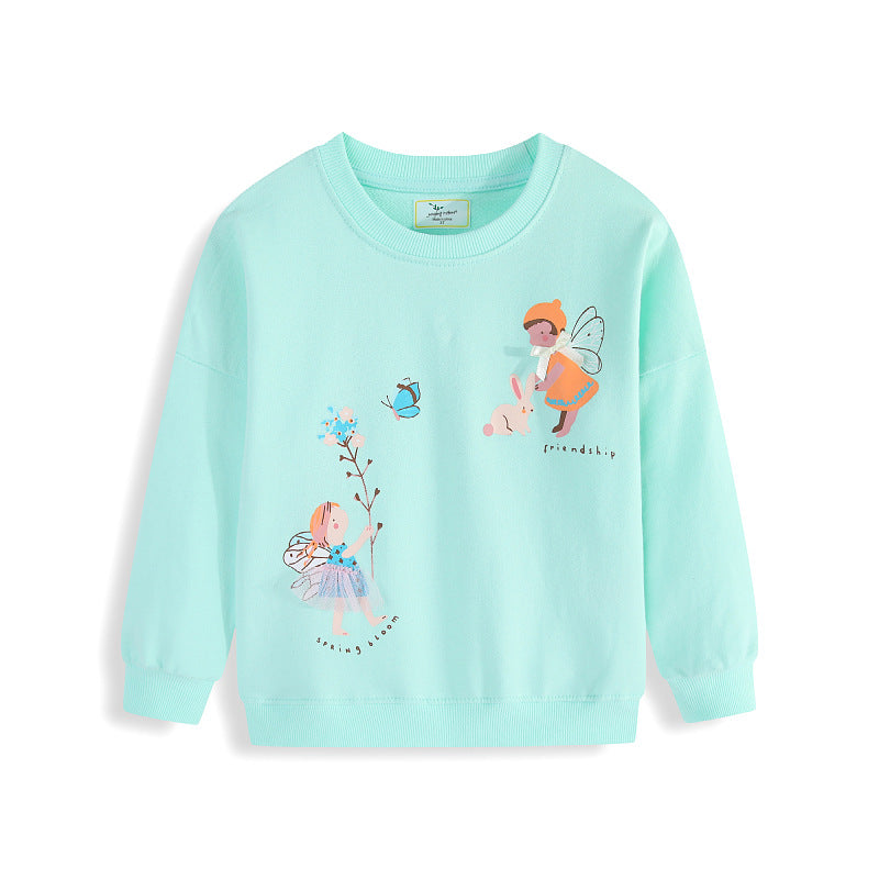 Mädchen Sweatshirt mit zauberhaftem Feen- und Blumenmotiv EB