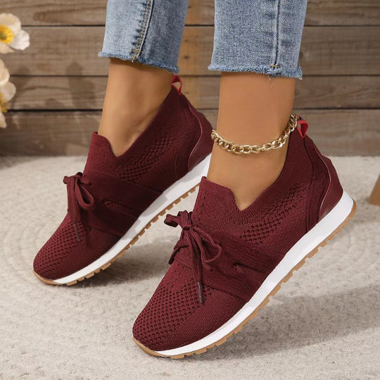 Damen nan leichte Strick-Sneaker mit ergonomischem Memory-Fußbett und rutschfester Profilsohle EB