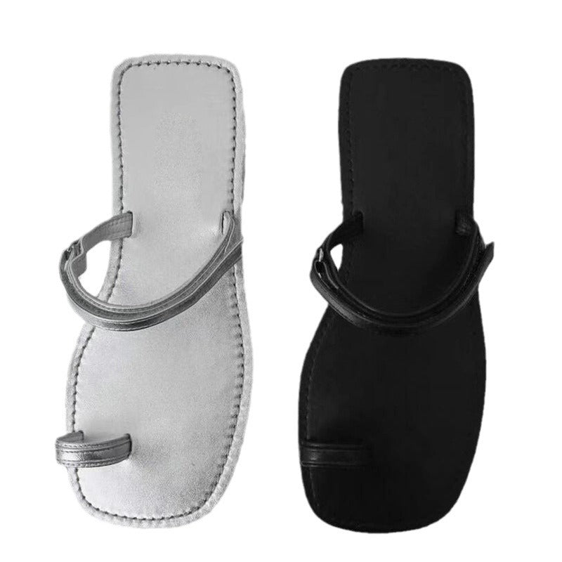 Damen elegante Zehentrenner mit glitzerndem Riemendesign EB