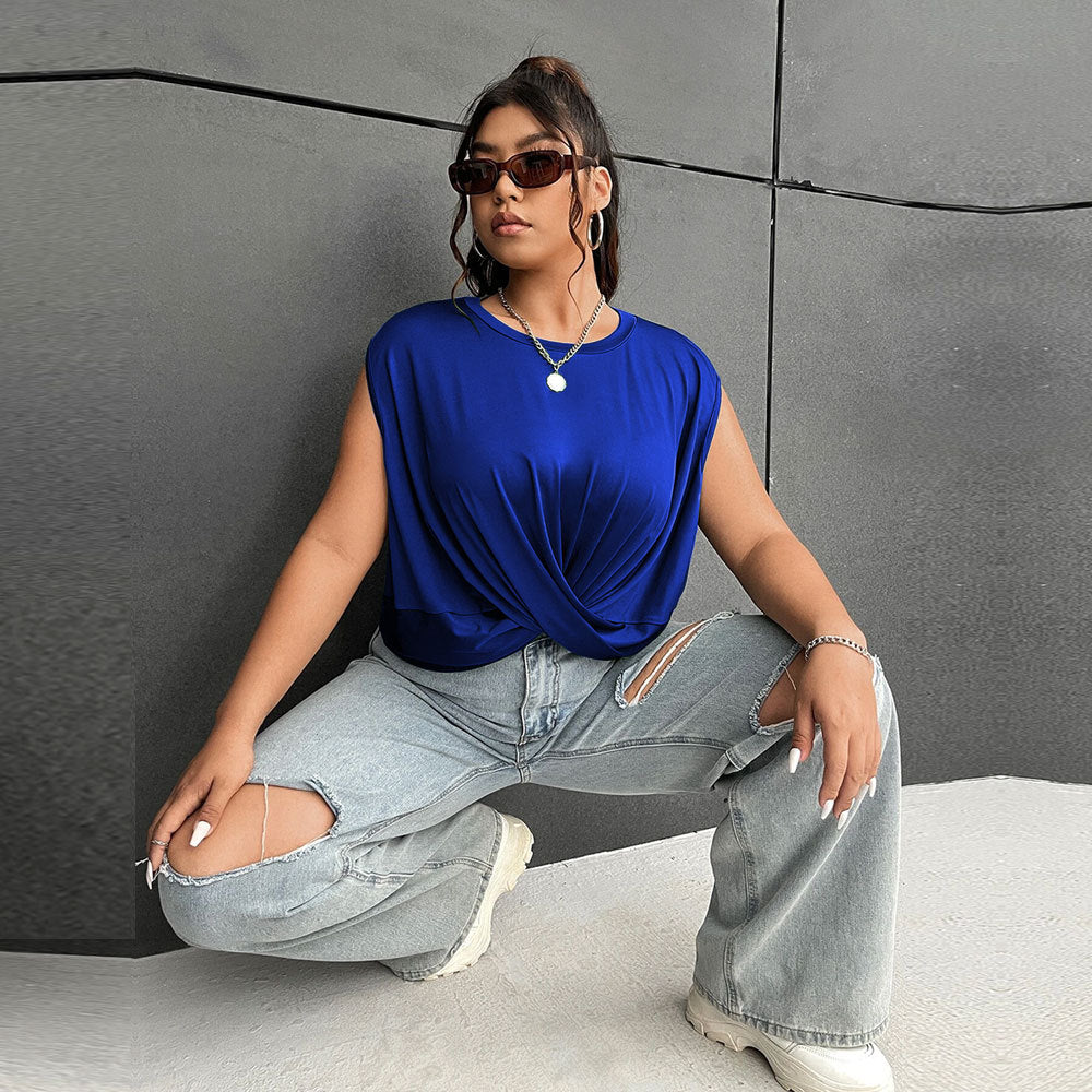 Damen elegantes Wickeloberteil mit Rüschendetails und modischem Ausschnitt EB