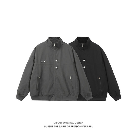 Herren modische Steppjacke mit hohem Kragen und seitlichen Reißverschlusstaschen EB